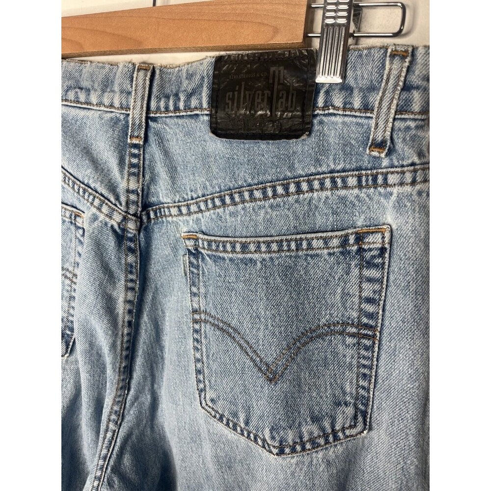Vintage Blue Levi Silvertab Loose Denim Jeans Womens Size‎ 13 Med 90s Light Wash - Picture 8 of 16